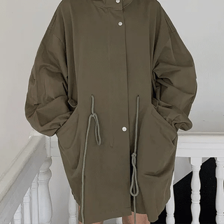 Refa High-Neck Cotton Half Field Jacket