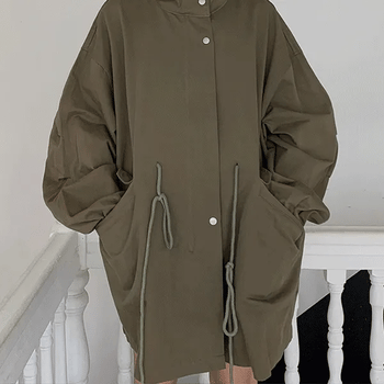 Refa High-Neck Cotton Half Field Jacket