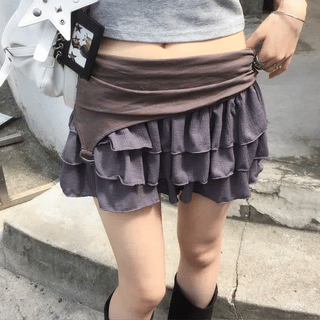 mini flare skirt pants