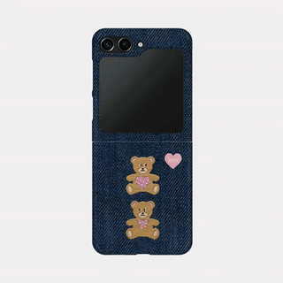 Love Teddy Stitch Galaxy Zflip 6 Hard Jet Case