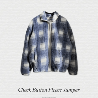 **restock**  Airoo Check Button Fleece Jumper