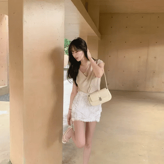Kalif Tiered Frill Sleeveless Blouse
