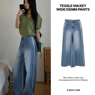 Tassel Maxi Wide Denim Pants