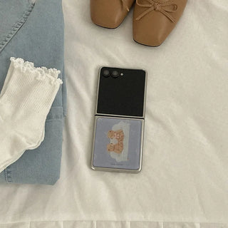 Teddy Friends Galaxy Z-Flip Fold 8 MagSafe Silver Bumper Case