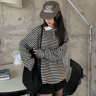 Nico fleece striped t-shirt