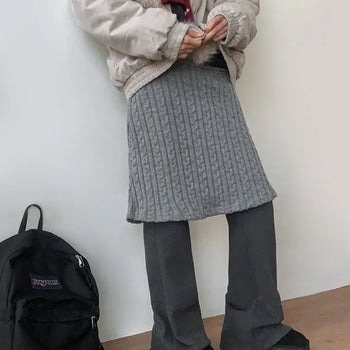 Yuzuha Cable Knit Midi Skirt