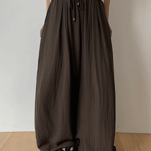 Gigh Elastic Linen Wide Pants