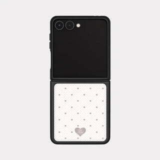 Heart Pin Dot Galaxy Zflip Fold 8 Epoxy Black Bumper Case