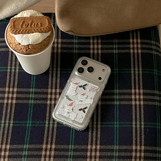 [Support for Stray Dogs] Holiday Hug Me Dog MagSafe Clear Card Wallet Pocket Case