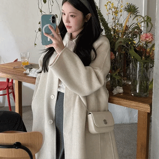 Melon Half Handmade Belted Coat