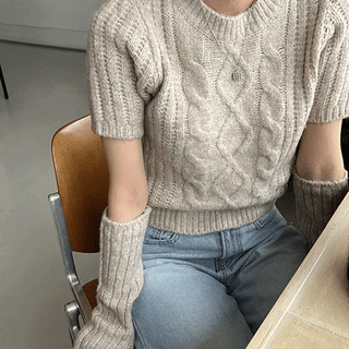 Arm warmer short-sleeve knit