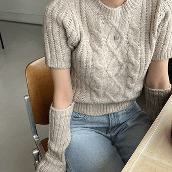 Arm warmer short-sleeve knit