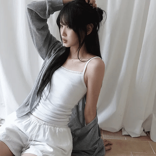Sezume Lace Ribbed Sleeveless