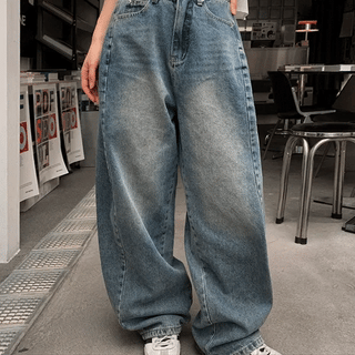 Rosé Balloon Fit Denim Wide Pants