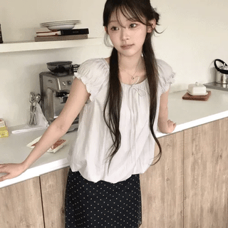 Lemu Puff Ribbon Blouse
