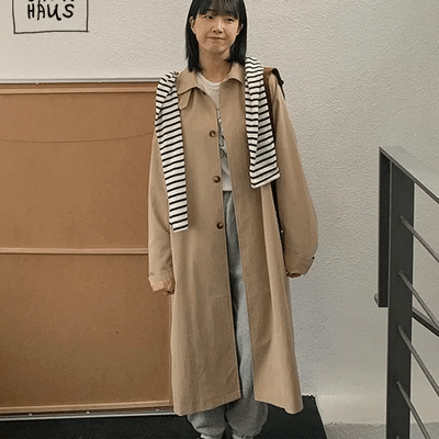 Delt Trench Long Coat