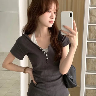 Punched half-open hooded short sleeve