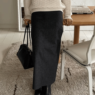Brody Wool Herringbone Maxi Skirt