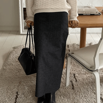Brody Wool Herringbone Maxi Skirt