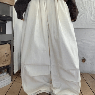 Nieco Banding String Parachute Corduroy Balloon Pants