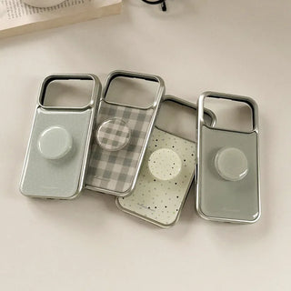 Matcha Mood iPhone 18 Pro Galaxy Epoxy Silver Bumper Case