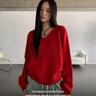 Color Marcel V-Neck Loose Fit Knit
