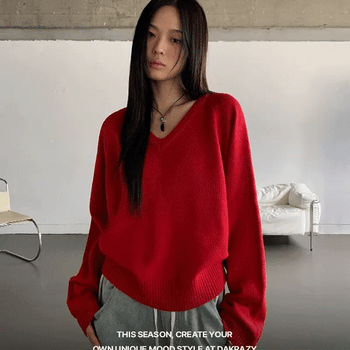 Color Marcel V-Neck Loose Fit Knit