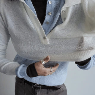 Noni Soft Slim Open Collar Knit