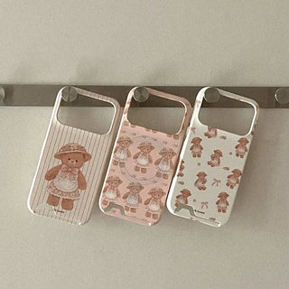 Blooming Teddy iPhone 17 Pro Card Holder Hard Case