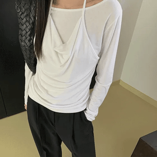 Isigny Halter Sleeveless Layered Tshirt