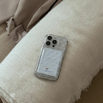 Blossom Poem MagSafe Clear Card Wallet Pocket Case
