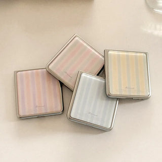 Soft Pastel Stripe Galaxy Zflip Fold 8 Epoxy Silver Bumper Case