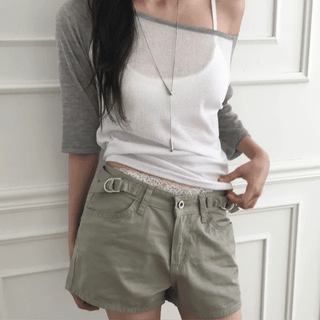Ponki Raglan Color Block 3/4 Sleeve T-shirt