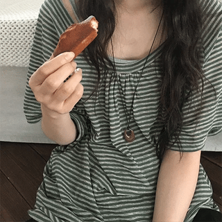 Soha Layered Striped Short Sleeve Tee