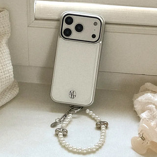 [Set] Cloud Mood Silver Epoxy Phone Case + Strap