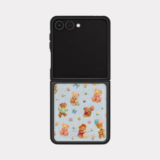 Teddy Story Galaxy Z-Flip Fold 8 Epoxy MagSafe Black Bumper Case
