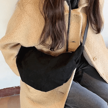 Suede Croissant Shoulder Crossbody Bag