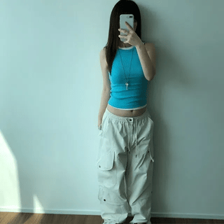 *??????* Hem line track nylon pants