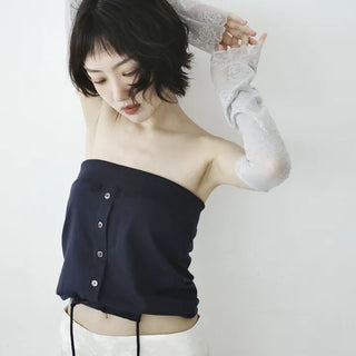 String button tube top
