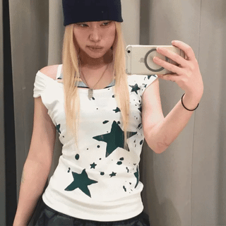 White jersey puff T-shirt