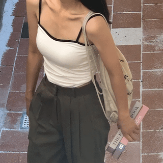 Chocolate Color Block Padded Sleeveless Top