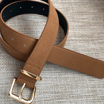 Suede camel belt