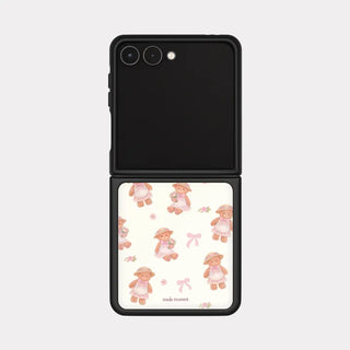 Blooming Teddy Galaxy Z-Flip Fold 8 MagSafe Black Bumper Case