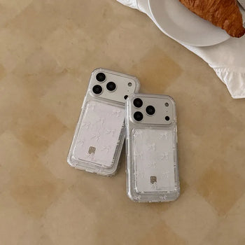 Sugar Ribbon MagSafe Clear Card Wallet Pocket Case
