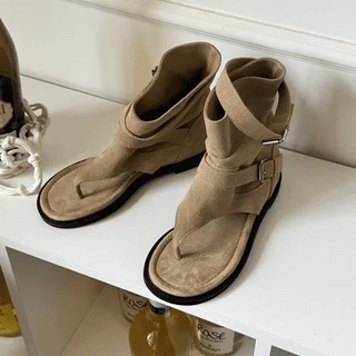 Rosé Suede Flip-flop Boots