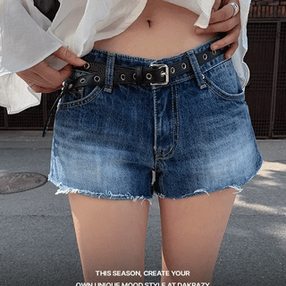 Low-cut Denim Shorts