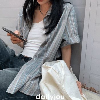 Clips Oversized Striped Shirt