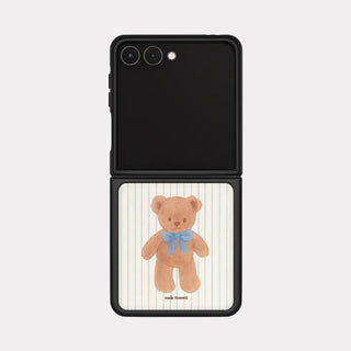 Cocoa Teddy Galaxy Z-Flip Fold 8 Epoxy Black Bumper Case