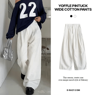 Yoplait Pintuck Wide Cotton Pants