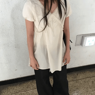 Cream Lace Blouse (2 colors)